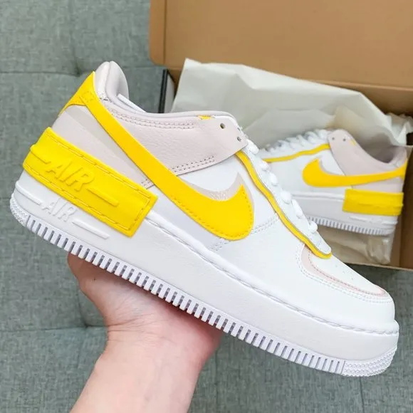 🌸🌼 Air Force 1 white pink yellow shoes sneakers