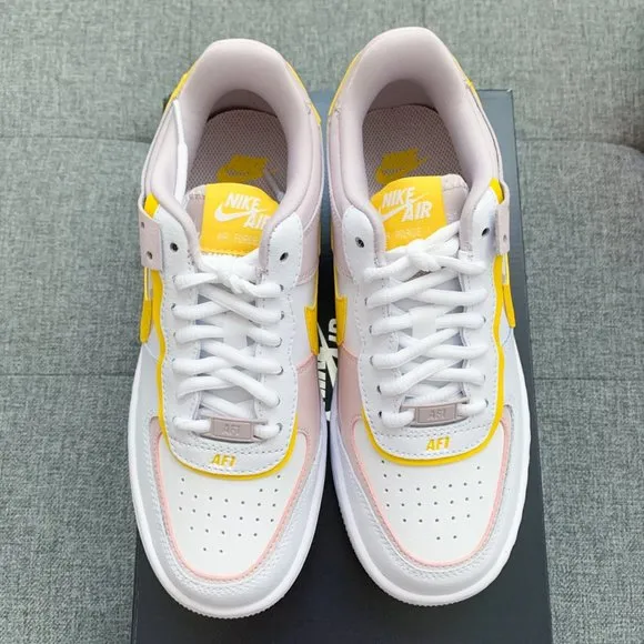 🌸🌼 Air Force 1 white pink yellow shoes sneakers