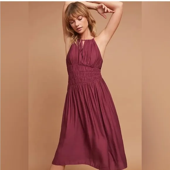 ❤️ Anthropology | Moulinette Soeurs Plum/Prune Midi Dress | Size 4 | NWT