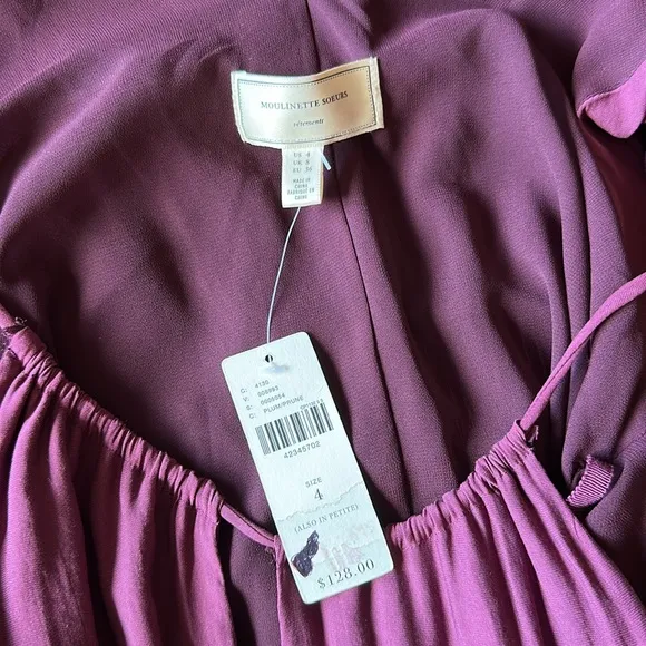 ❤️ Anthropology | Moulinette Soeurs Plum/Prune Midi Dress | Size 4 | NWT