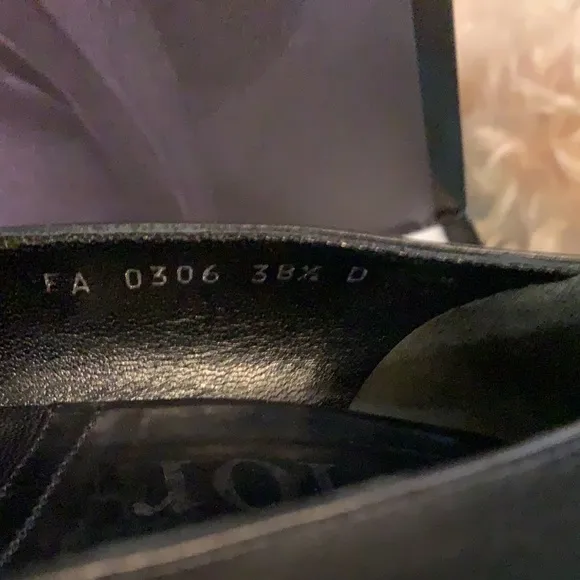 👠 Christian Dior Black Leather Dior Pointed Toe D'Orsay High Heel Shoes 38 1/2D