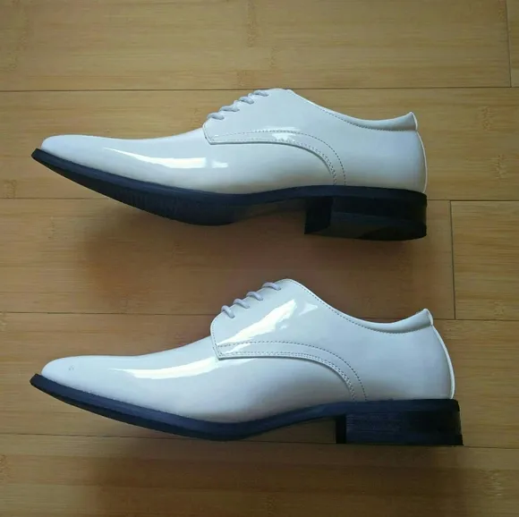 -NEW- Men's Vance Co. White Cole WIDE Dress Shoes 7.5
