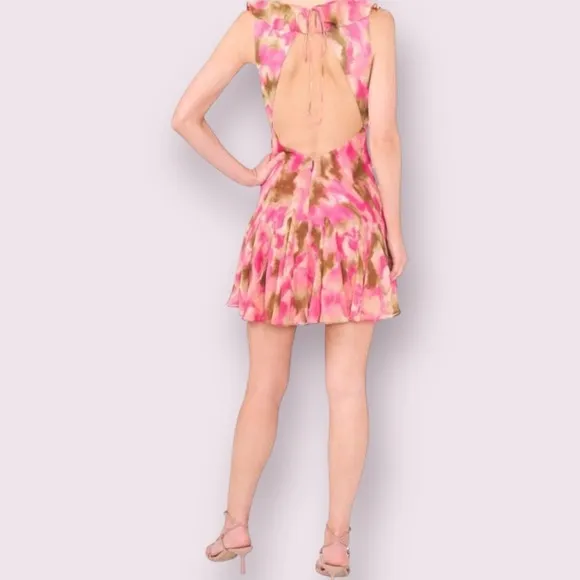 💕 PARKER The Maya Minidress | Size 12 | Pink &amp; Brown Tie-Dye 💕