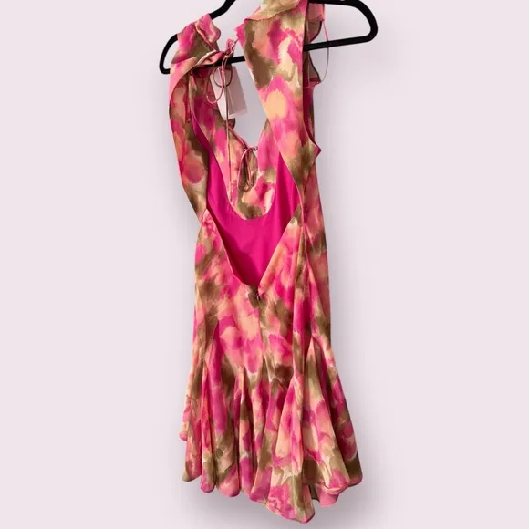 💕 PARKER The Maya Minidress | Size 12 | Pink &amp; Brown Tie-Dye 💕