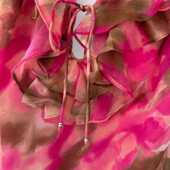 💕 PARKER The Maya Minidress | Size 12 | Pink &amp; Brown Tie-Dye 💕