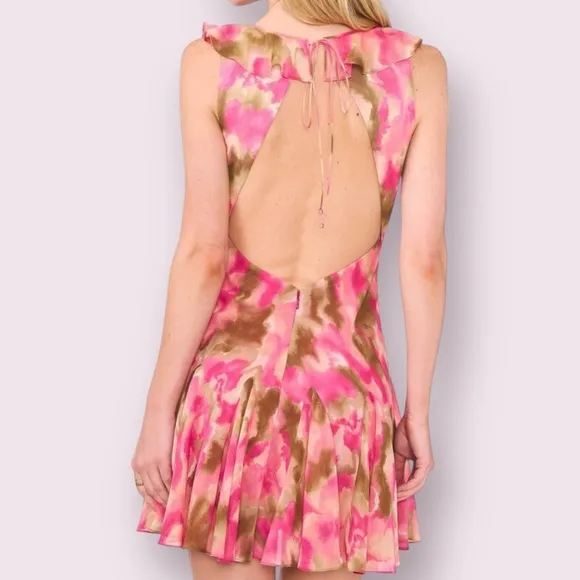 💕 PARKER The Maya Minidress | Size 12 | Pink &amp; Brown Tie-Dye 💕