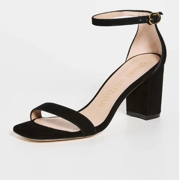 - Stuart Weitzman Nearlynude Ankle strap suede leather sandals size 10B