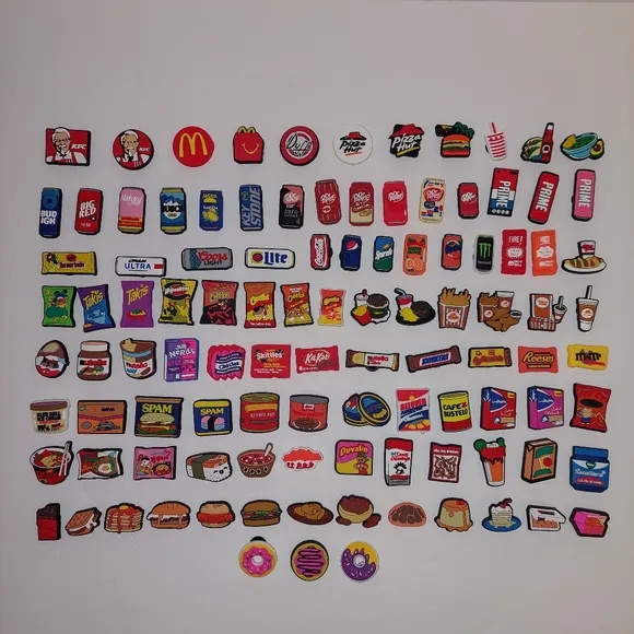 105psc Brands Food Drink Charms Croc Shoe Sandals Slippers Wristbands Bracelets