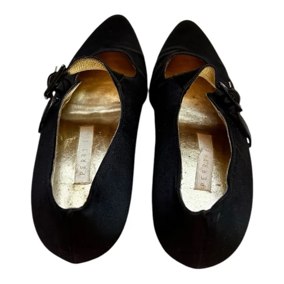 1920s flapper style vintage Perry Ellis satin pumps heels
