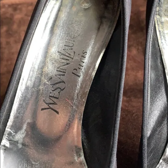 🌞1980s Vintage YSL Rhinestone &amp; Satin Pumps!
