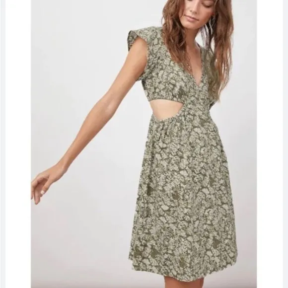 $218 Rails Women Green Cutout Waist Dress Size Small NWT