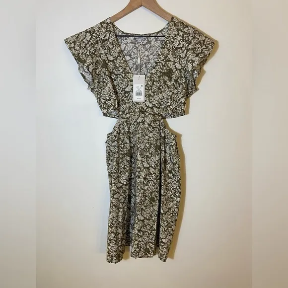 $218 Rails Women Green Cutout Waist Dress Size Small NWT