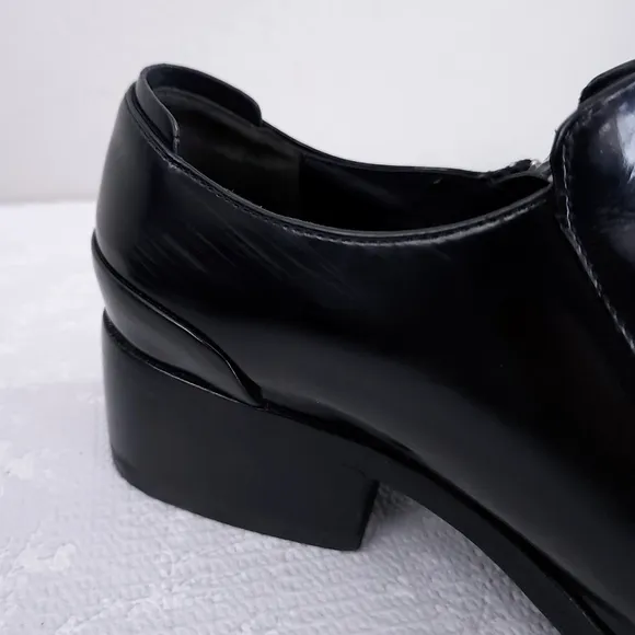 3.1 Phillip Lim Black Leather Chunky Heeled Oxford Booties