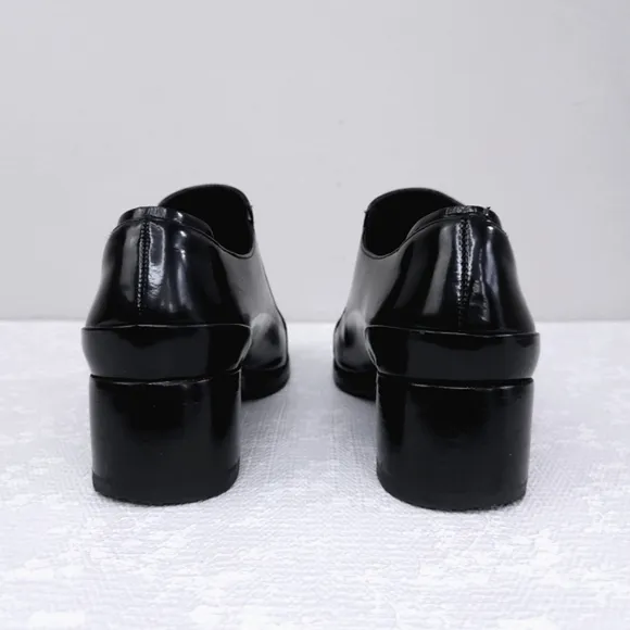 3.1 Phillip Lim Black Leather Chunky Heeled Oxford Booties