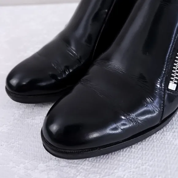 3.1 Phillip Lim Black Leather Chunky Heeled Oxford Booties