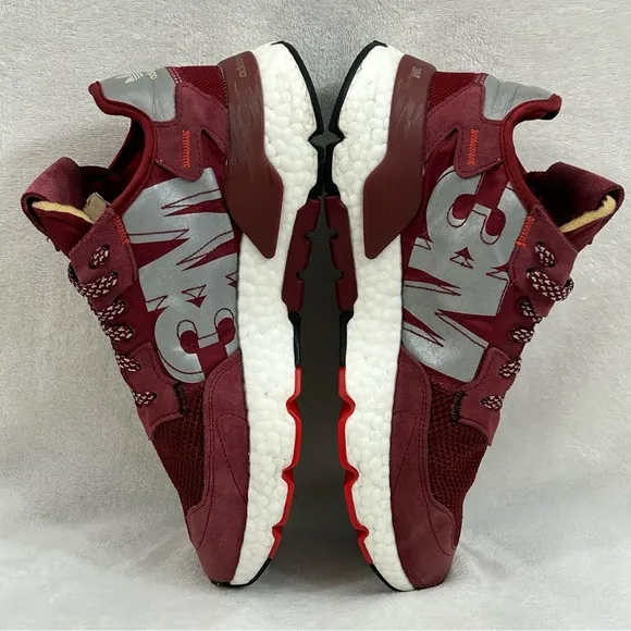 Adidas 3M Nite Jogger Core Burgundy Red Reflective Running Shoes Men 7 Women 8.5
