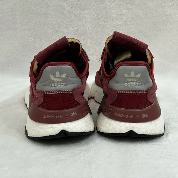 Adidas 3M Nite Jogger Core Burgundy Red Reflective Running Shoes Men 7 Women 8.5