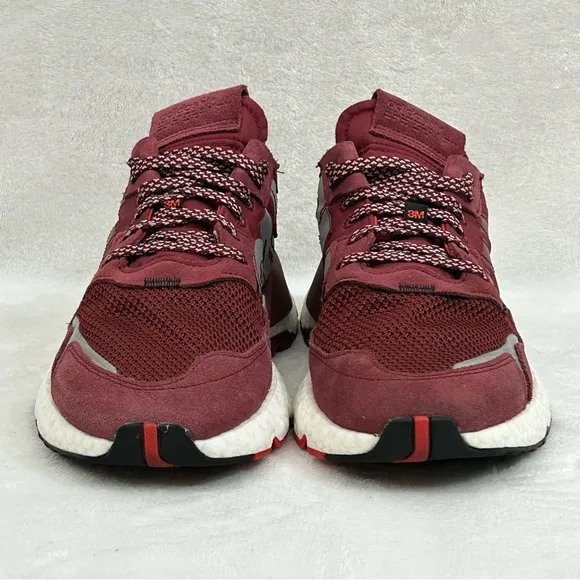 Adidas 3M Nite Jogger Core Burgundy Red Reflective Running Shoes Men 7 Women 8.5