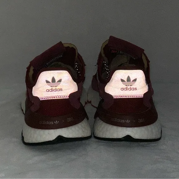 Adidas 3M Nite Jogger Core Burgundy Red Reflective Running Shoes Men 7 Women 8.5