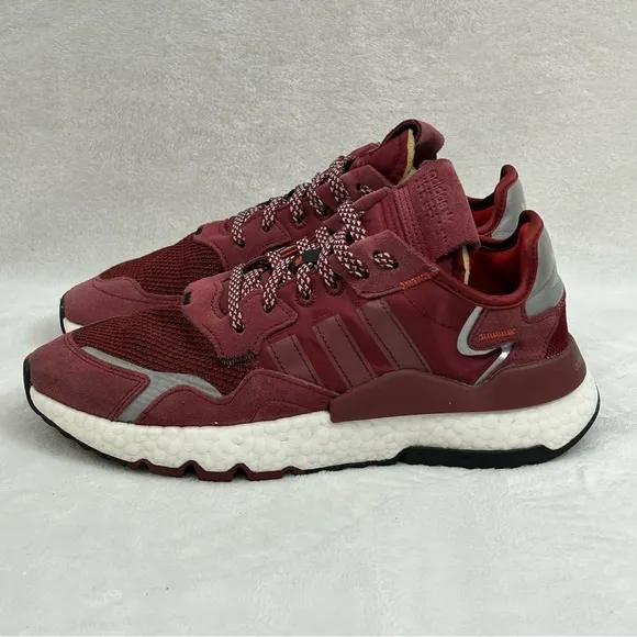 Adidas 3M Nite Jogger Core Burgundy Red Reflective Running Shoes Men 7 Women 8.5