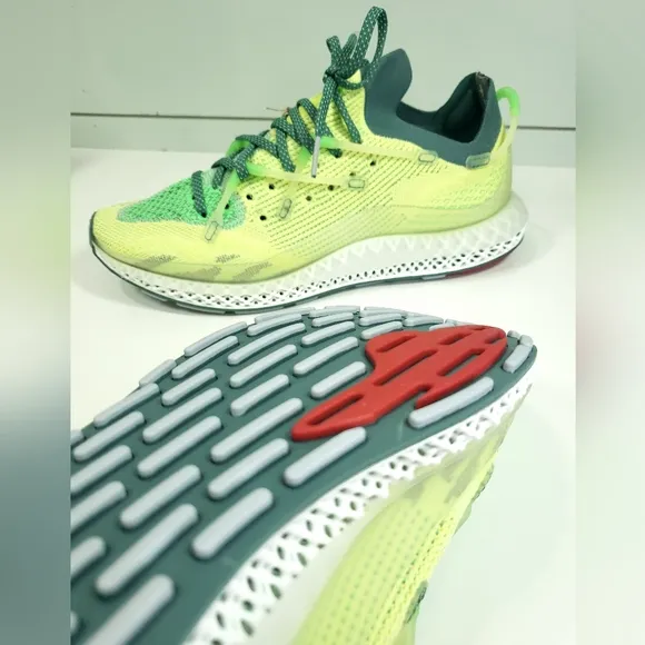 Adidas 4D Fusio Semi Frozen Yellow Green Running Casual shoes Sneakers Men's 8