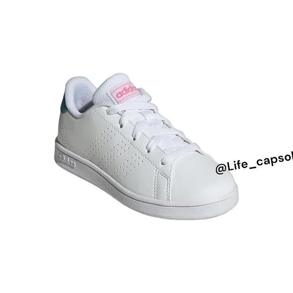 Adidas 5Y Tennis Advantage Lifestyle Court‎ Lace Shoes ig2513 White Kids Unisex