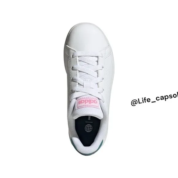 Adidas 5Y Tennis Advantage Lifestyle Court‎ Lace Shoes ig2513 White Kids Unisex