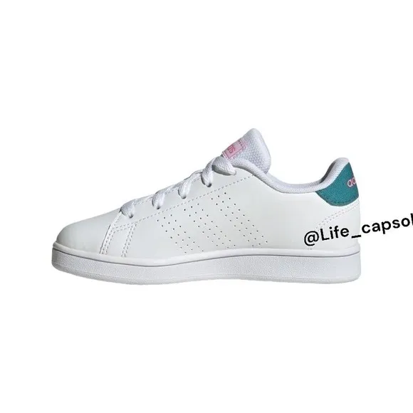 Adidas 5Y Tennis Advantage Lifestyle Court‎ Lace Shoes ig2513 White Kids Unisex