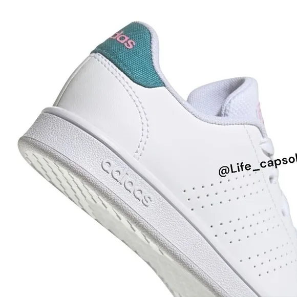 Adidas 5Y Tennis Advantage Lifestyle Court‎ Lace Shoes ig2513 White Kids Unisex