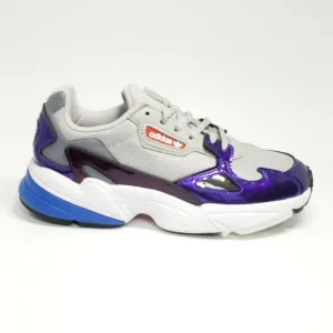 Adidas Falcon Grey Purple White Sneaker Women 6.5