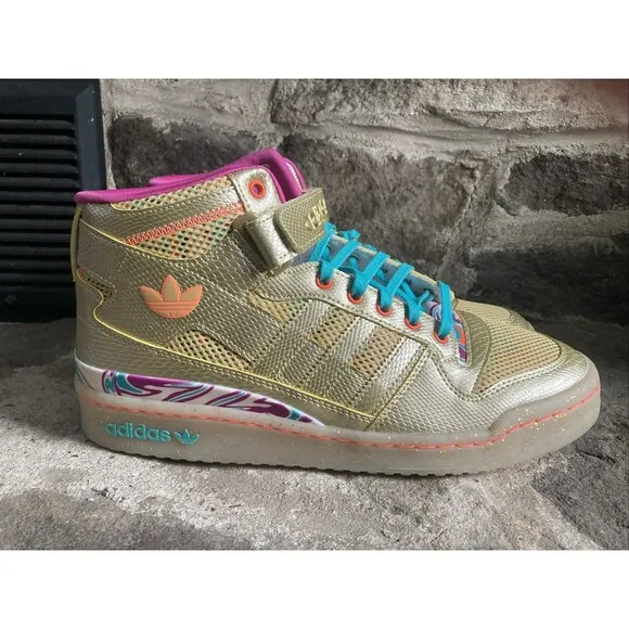 Adidas Forum Mid Carnival Gold Metallic Men Size 10.5 Shoes ID8615 New