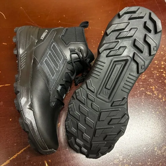 Adidas Mens Black Terrex Unity Leather Mid GZ3325 Rain Ready Hiking Shoes Sz 13