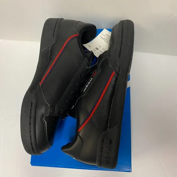 Adidas Mens Juniors Black Continental 80 F99786 Lace Up Athletic Running Shoes