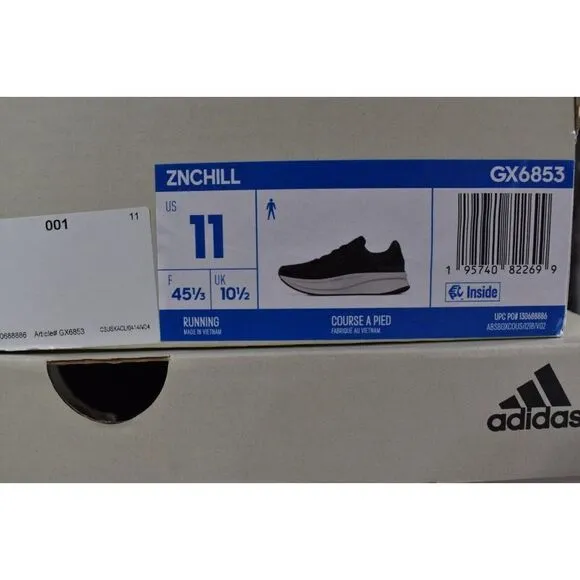 Adidas Mens Size 11 ZNCHILL LightMotion Black White Running Shoes Sneakers