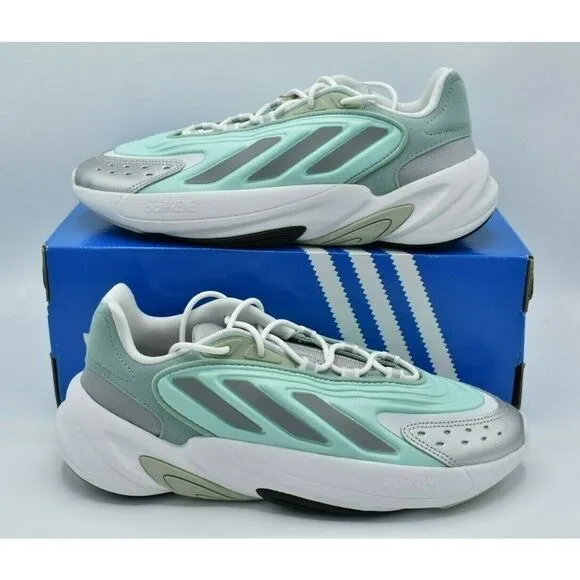 Adidas Originals Womens Size 8 Ozelia W Hazy Green Silver Metallic Shoes GX3669