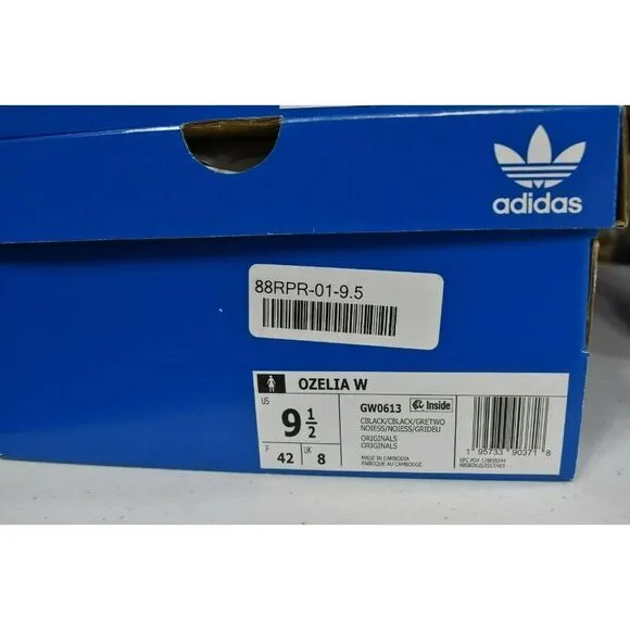 Adidas Originals Womens Size 9.5 Ozelia Core Black Running Shoes Sneakers GW0613