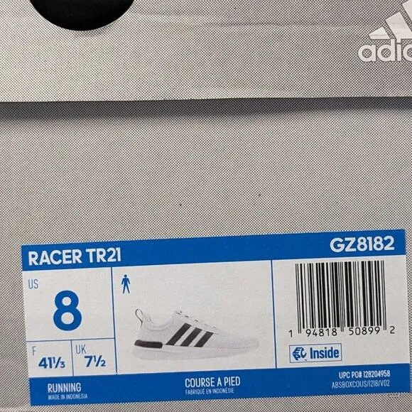Adidas Racer TR21 Athletic Shoes, White, Men's 8 M