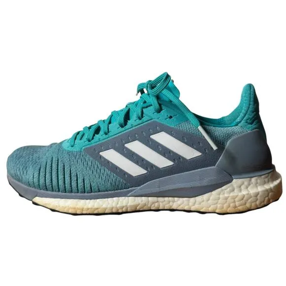 Adidas Solar Glide ST Boost Women 10.5 Blue White Running Shoes Continental Walk