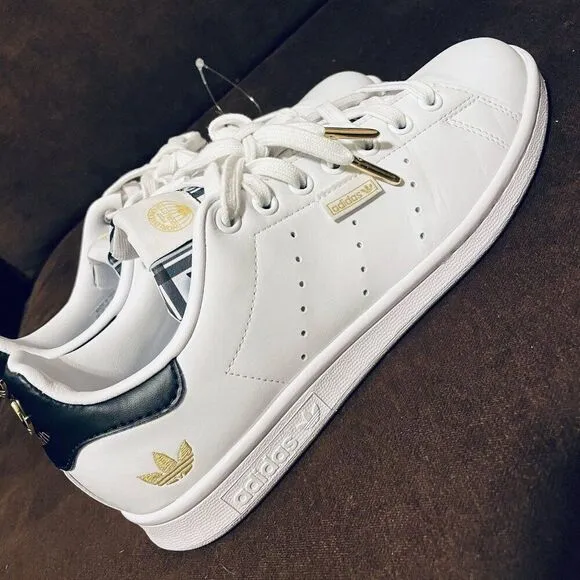 Adidas Stan Smith Tennis Shoes White/Black/Gold HP3250 US7.5 UK7 40 2/3 8.5 Wmns