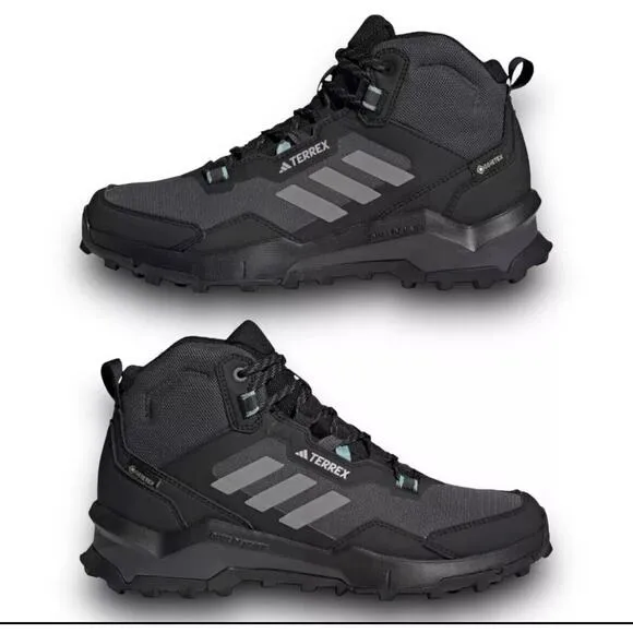 Adidas Terrex Mid Goretex Hiking Shoes Black Gray New Womens 11.5 New Fast Ship