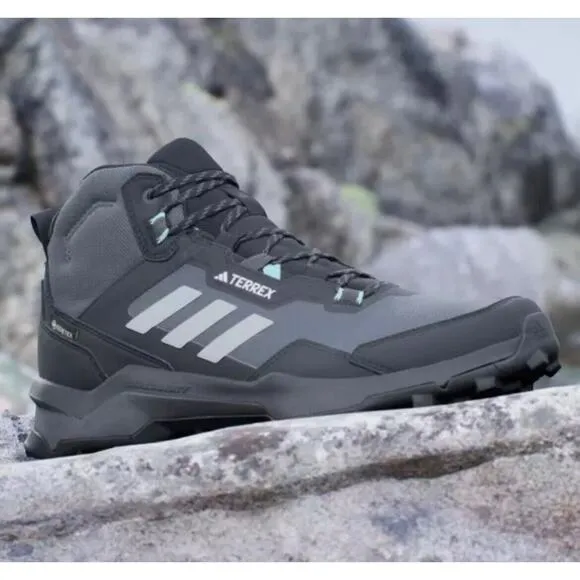 Adidas Terrex Mid Goretex Hiking Shoes Black Gray New Womens 11.5 New Fast Ship