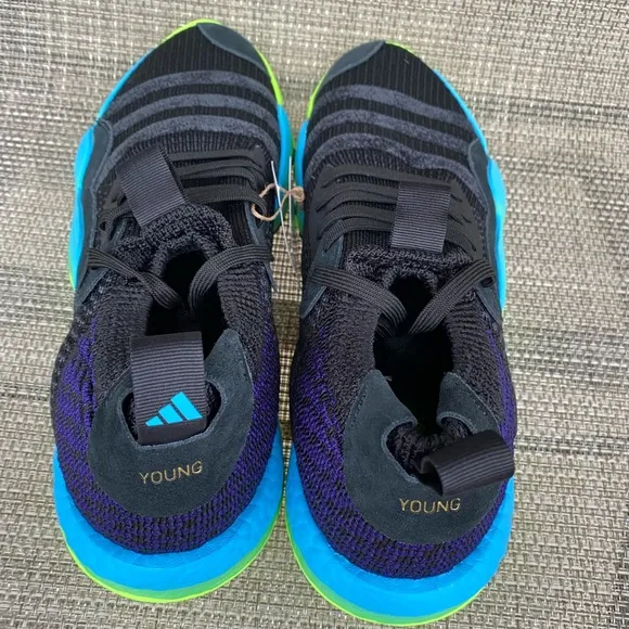 adidas Trae Young 2 Men's Black Blue Green H06473 Basketball Sneaker Shoes Sz 13