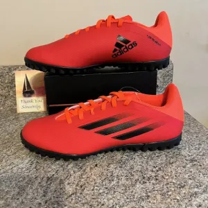 Adidas X Speedflow.4 Turf Soccer Shoes Black Solar Red FY3336 Men Sz 8 / Women 9