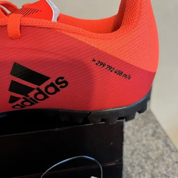 Adidas X Speedflow.4 Turf Soccer Shoes Black Solar Red FY3336 Men Sz 8 / Women 9
