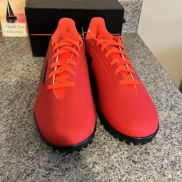 Adidas X Speedflow.4 Turf Soccer Shoes Black Solar Red FY3336 Men Sz 8 / Women 9