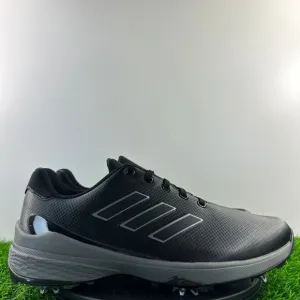 Adidas ZG23 Men Size 9.5 Black Silver Metallic Grey Spike Golf Shoes GW1178 NEW