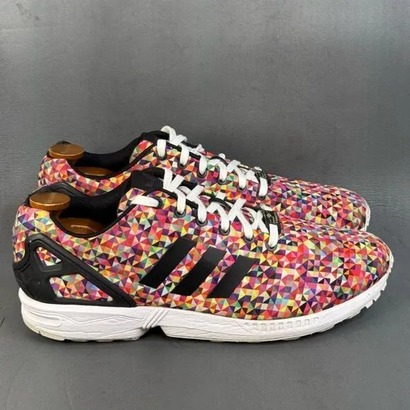adidas ZX Flux Multi-Color Prism sneaker shoes men size 12