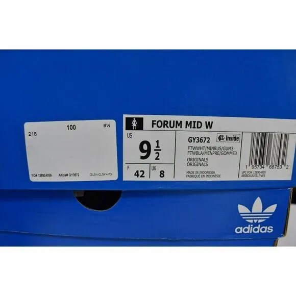 Adidas Originals Womens Size 9.5 Forum Mid White Mint Gum Sneakers Shoes GY3672