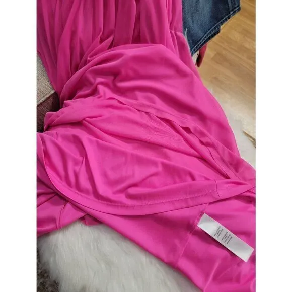 Adriana Papell One Shoulder Pink Gown 4