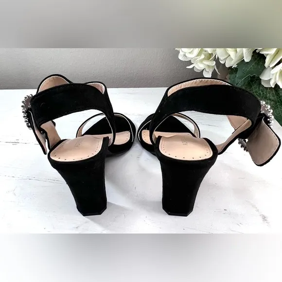 ADRIENNE VITTADINI Geno Embellished Sandals, Color Black, Size 7.5, NWOT